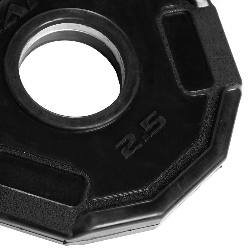 CAP Barbell أقراص وزن أولمبي مطاطية بقبضة CAP باربل 12 جانب، سوداء، مفردة، 2.5 باوند - Image 2